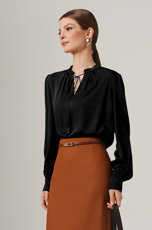 23100 Блузка женская (черный)