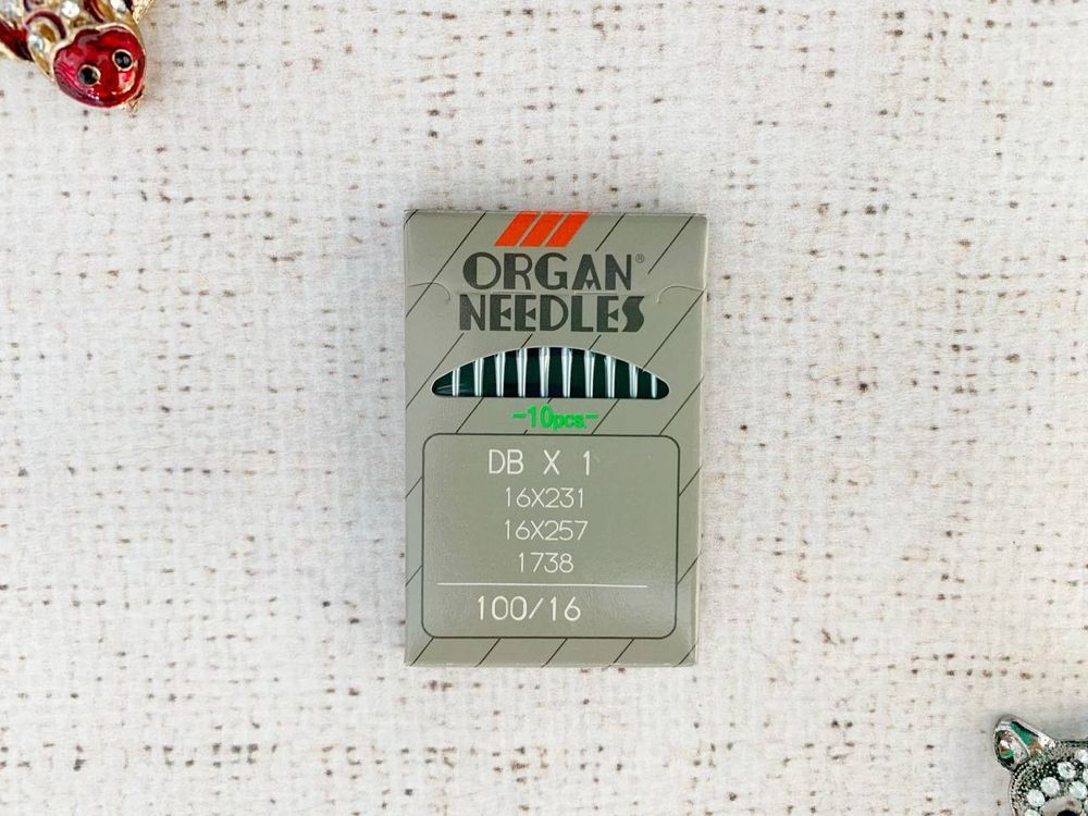 Иглы промышленные Organ DBx1, тонкая колба №100/16, 10 игл