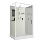Душевая кабина Niagara Standart ST120/90/15Q/BK (120х90х200) прямоугольник,поддон 15см,распашная,проф.белый,без крыши,3 места