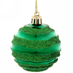 Новогодние шары 6 см (набор 3 шт) «Сказочное сияние», зеленый