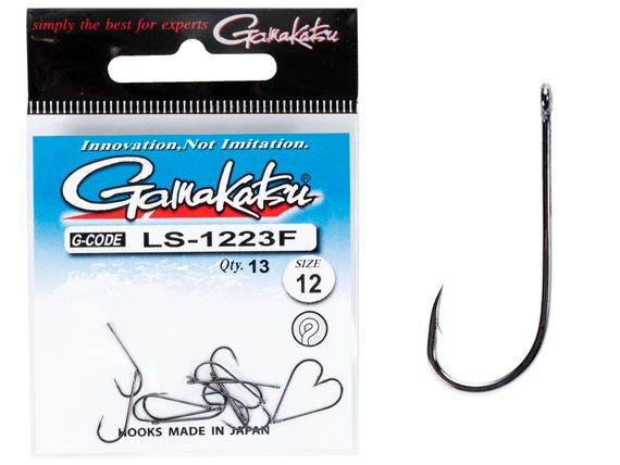 Крючки Gamakatsu LS-1223F NEW LABEL EYED HOOKS BLACK разм. 12 13шт.