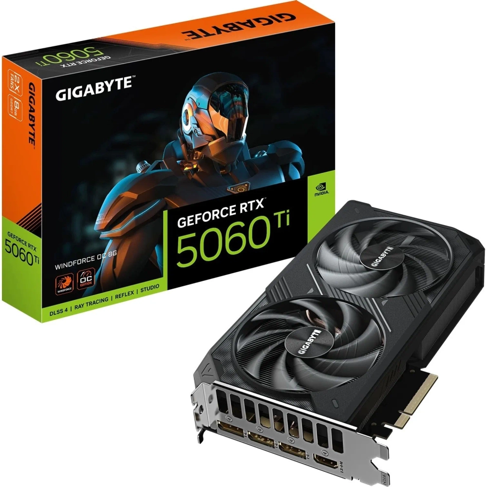 Видеокарта Gigabyte RTX5060Ti WINDFORCE OC 8GB GDDR7 128bit (GV-N506TWF2OC-8GD)
