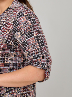 Блузка БЛ-131/пьедепуль-черныйтерракот