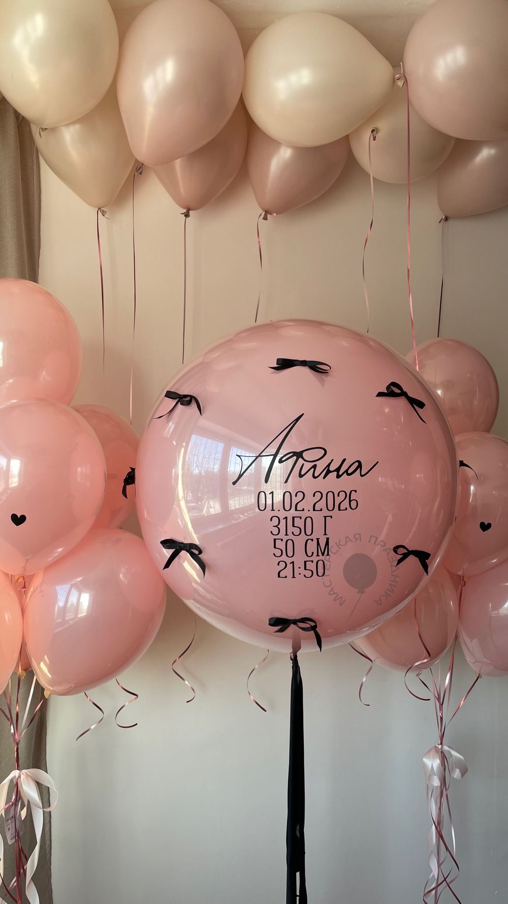 Воздушные шары на выписку для девочки №8972 