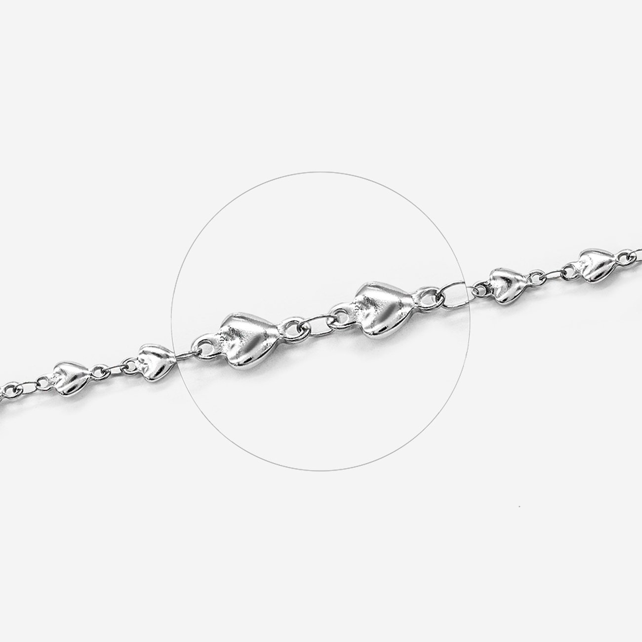 Цепь "Сердечки", 5,3*10мм, сталь без покрытия