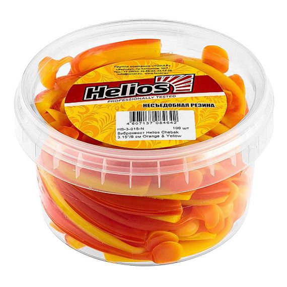 Виброхвост несъедоб. Chebak 3,15&#39;/8 см Orange &amp; Yellow 100шт. (HS-3-015-N) Helios
