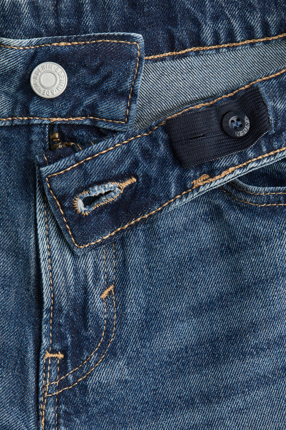 H&M Джинсы свободного кроя с зауженным кроем, синий