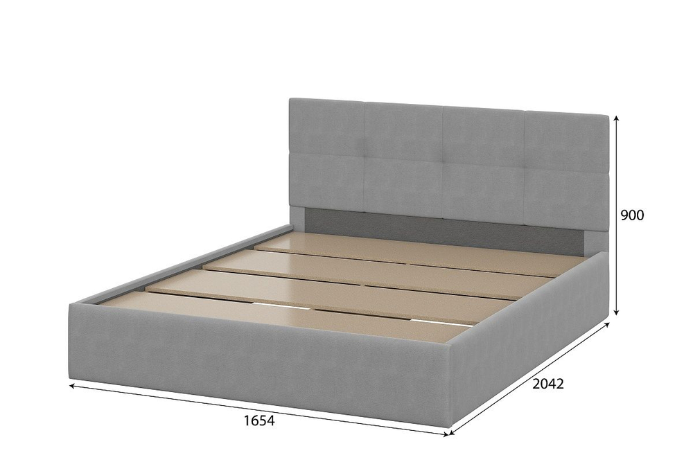 Кровать двойная №4 с основанием Лайт бежевый