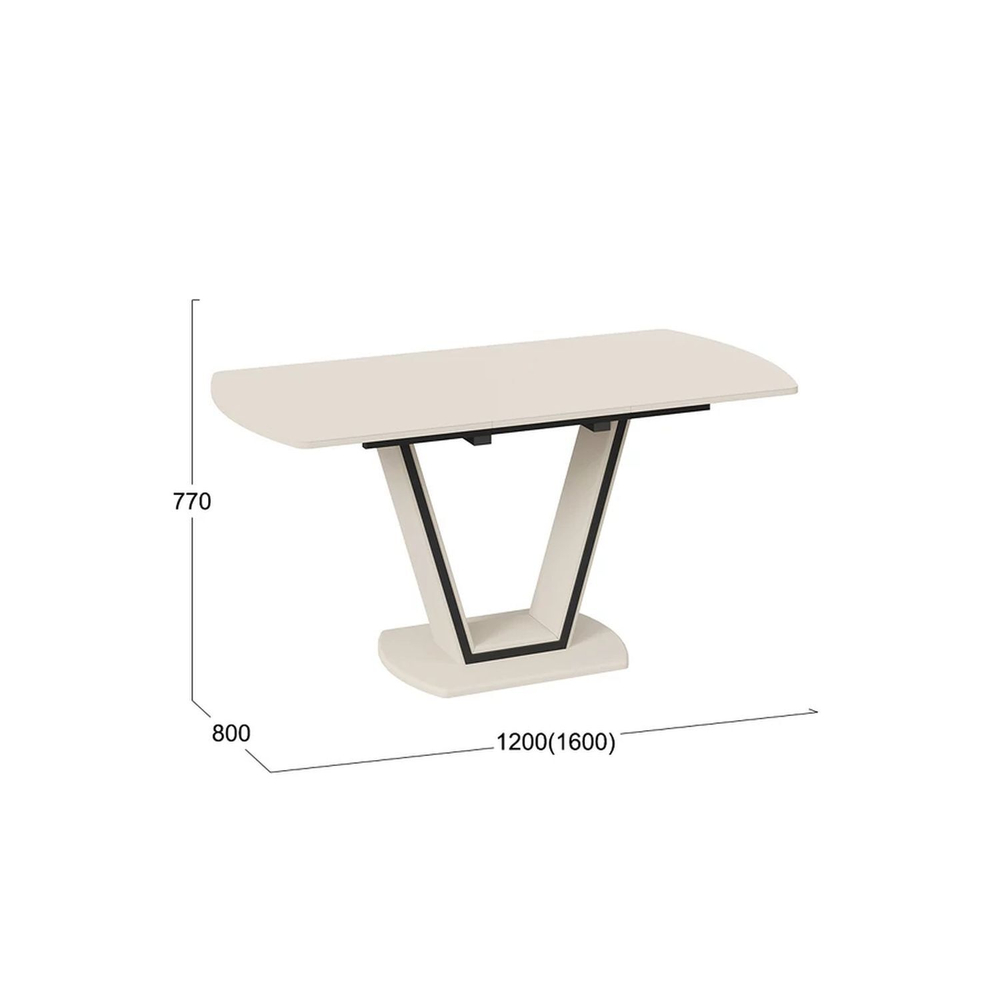 Стол кухонный обеденный раздвижной Серый Софт/Стекло Матовое Серое, Дели Тип 2, 120х80х77 см