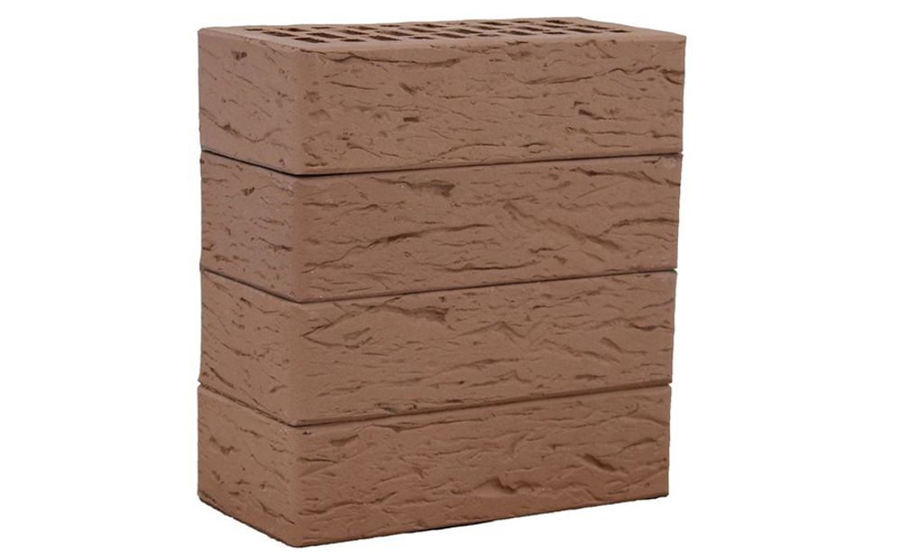 Кирпич ЛСР 1НФ Светло-коричневый, рустик М-175, 250х120х65 - лицевой керамический пустотелый