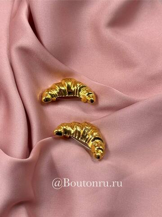 Брошь «Круассан» золотая