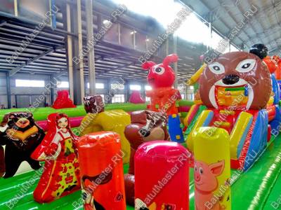 Детский надувной батут-горка "Маша и медведи" 14*13 м