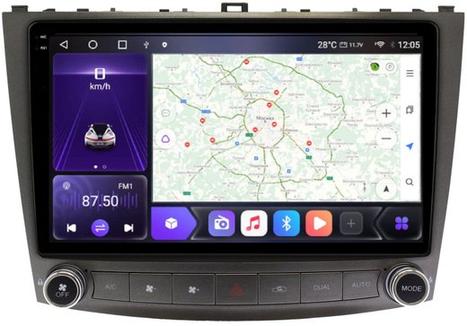 Магнитола для Lexus IS 2 2005-2012 - Carmedia SF-1030 QLed+2K, Android 12, TS10, CarPlay, 4G SIM-слот