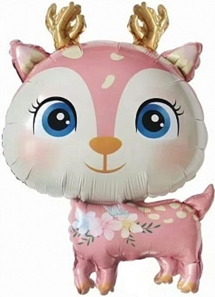 К Фигура Олененок Розовый (30&#39;&#39;/76 см)