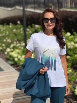 Футболка с принтом из хлопка