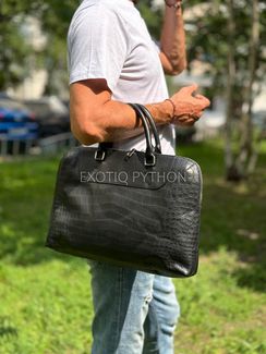 Мужской портфель из крокодиловой кожи в стиле Louis Vuitton BG-505