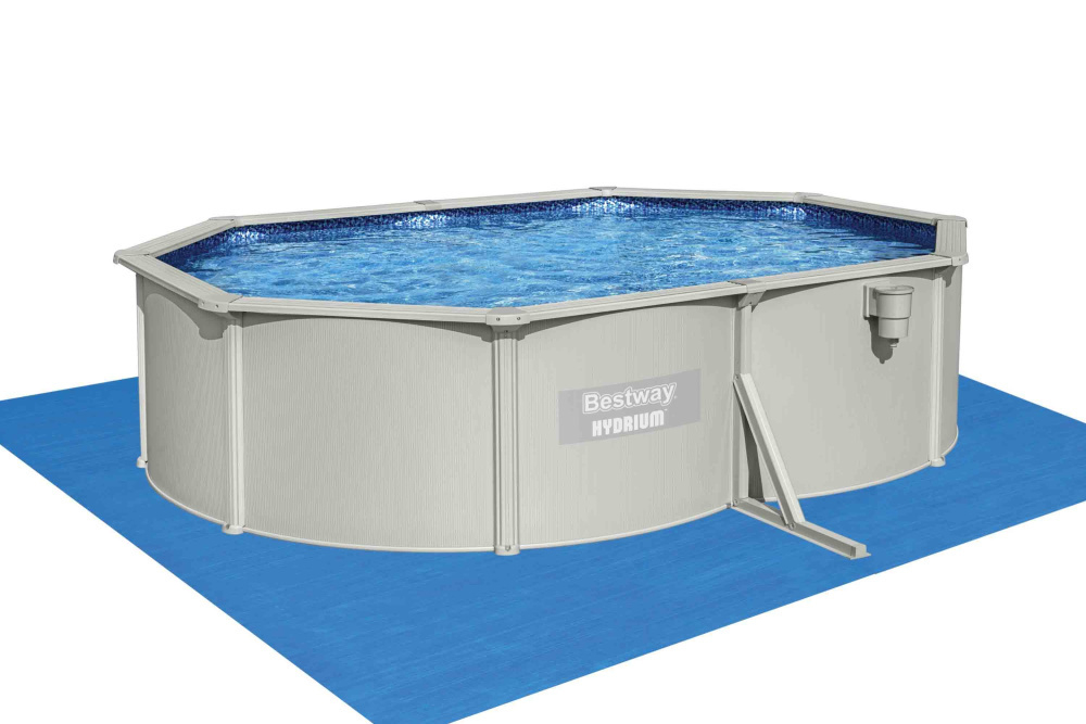Cтальной бассейн Bestway Hydrium Oval Pool 500х360х120 см + песочный ф/насос 3028 л/ч, лестница, тент, подстилка (56586 BW)