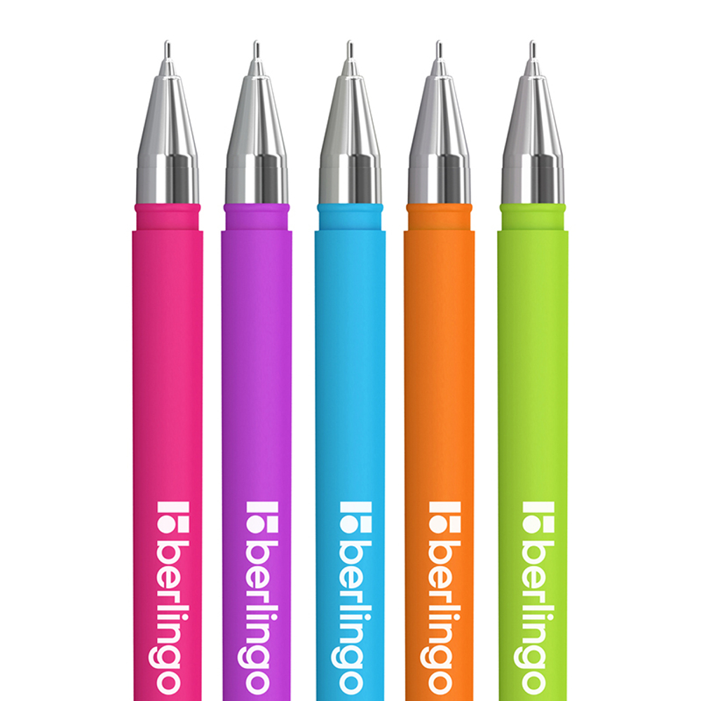 Ручка шариковая BERLINGO "Starlight " 0,7 мм, синяя, soft-touch, ассорти