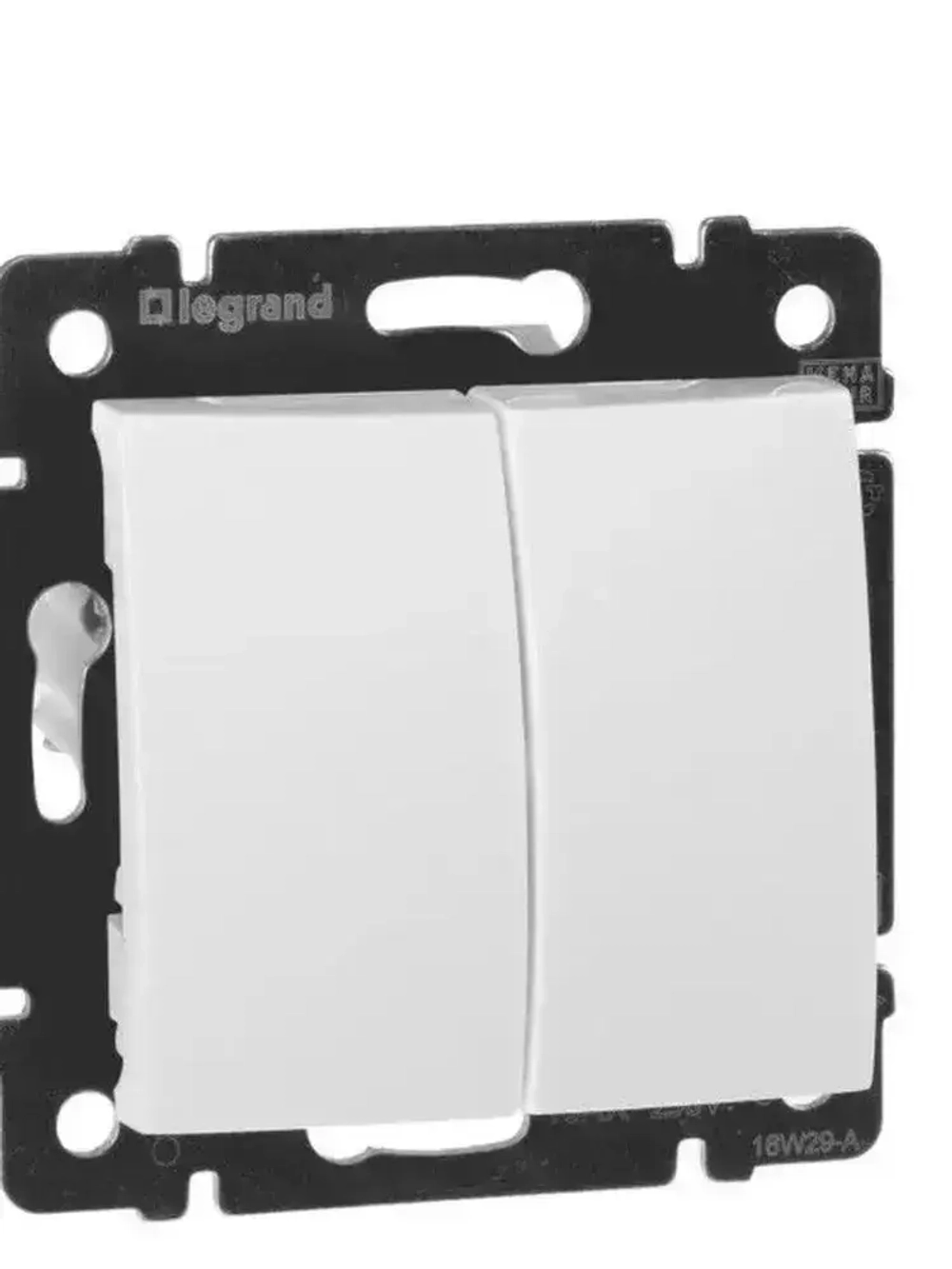 Выключатель двухклавишный Legrand Valena (белый) 774405- 1шт.