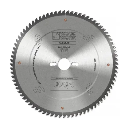 Диск пильный для алюминия 305х3.6х30Hх96T A=-5° FTR Woodwork 36.305.96