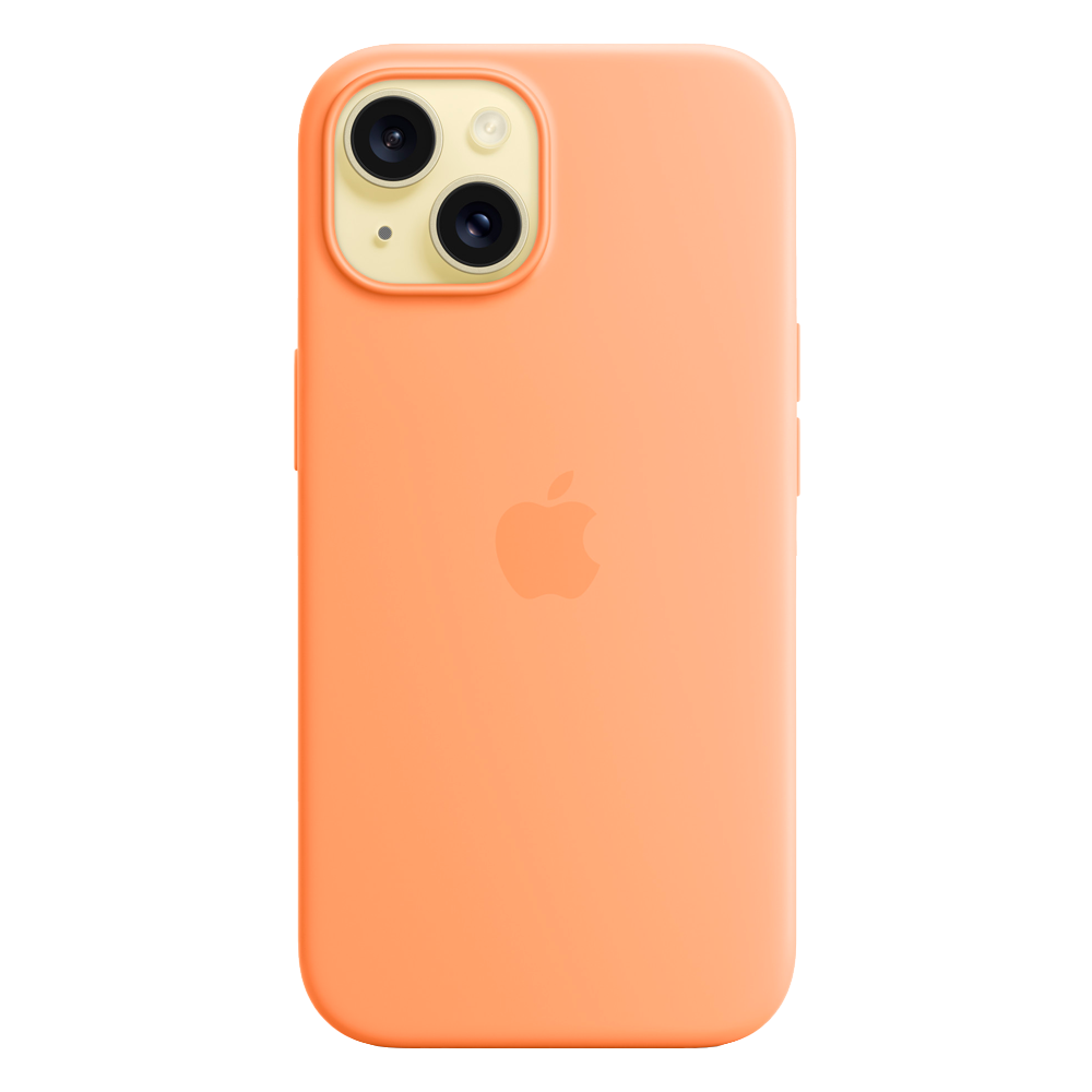 Силиконовый чехол с поддержкой MagSafe Apple Silicone Case для iPhone 15, Orange Sorbet (Апельсиновый сорбет)