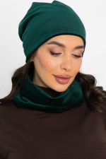 Комплект шапка шестиклинка и снуд (зеленый) ШШС5-23М LT Collection