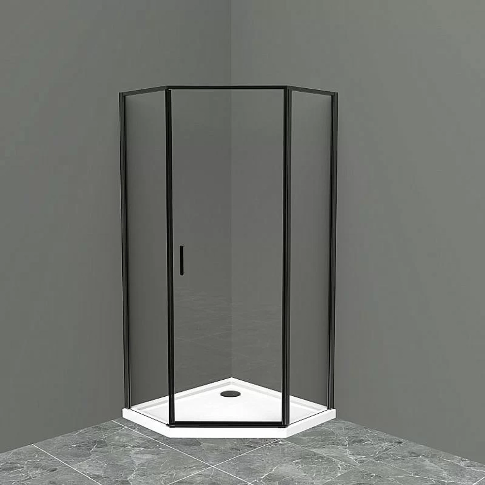 Душевой уголок BelBagno UNO-195-P-1-90-C-NERO 90х90 стекло прозрачное/профиль черный