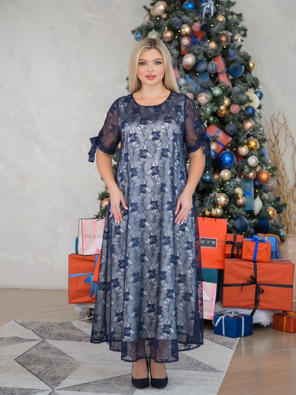 Платье 1298 темно-синий Novita (Акция)