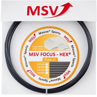 Теннисные струны MSV Focus Hex Plus 25 (12 m) - black