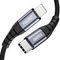 Кабель Choetech Nylon Braided Cable MFi USB-C to Lightning 1.2 м (IP0039), темно-серый