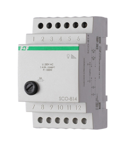 Регулятор освещенности (диммер) SCO-814 230В 4.5А IP20 (для ламп накал. мощностью до 1000Вт)