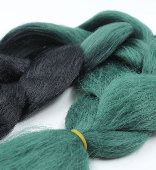 Канекалон 2-цветный 100гр 130см B18 черно темнозеленый