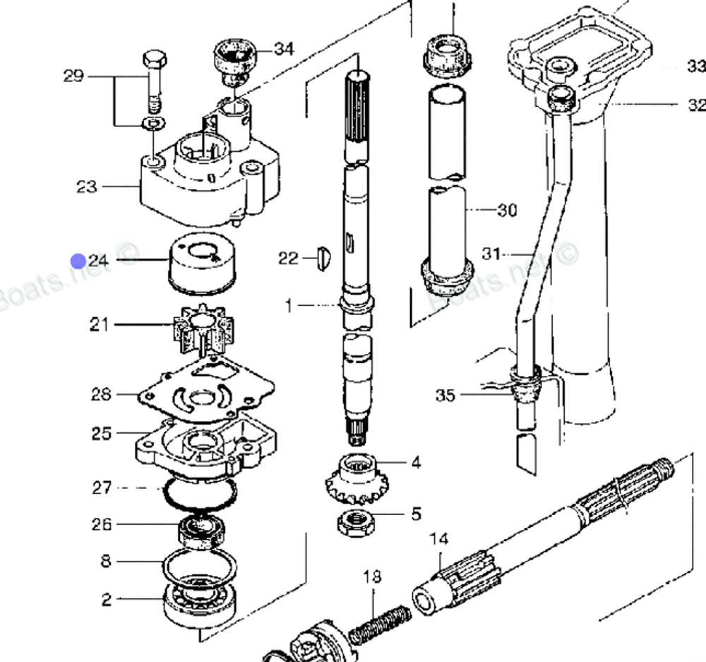 Стакан помпы Tohatsu 9.9/15лс (350-65011-1)