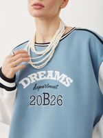 СВИТШОТ «DREAMS DEPARTMENT» ВИНТАЖНЫЙ СИНИЙ|МОЛОЧНЫЙ