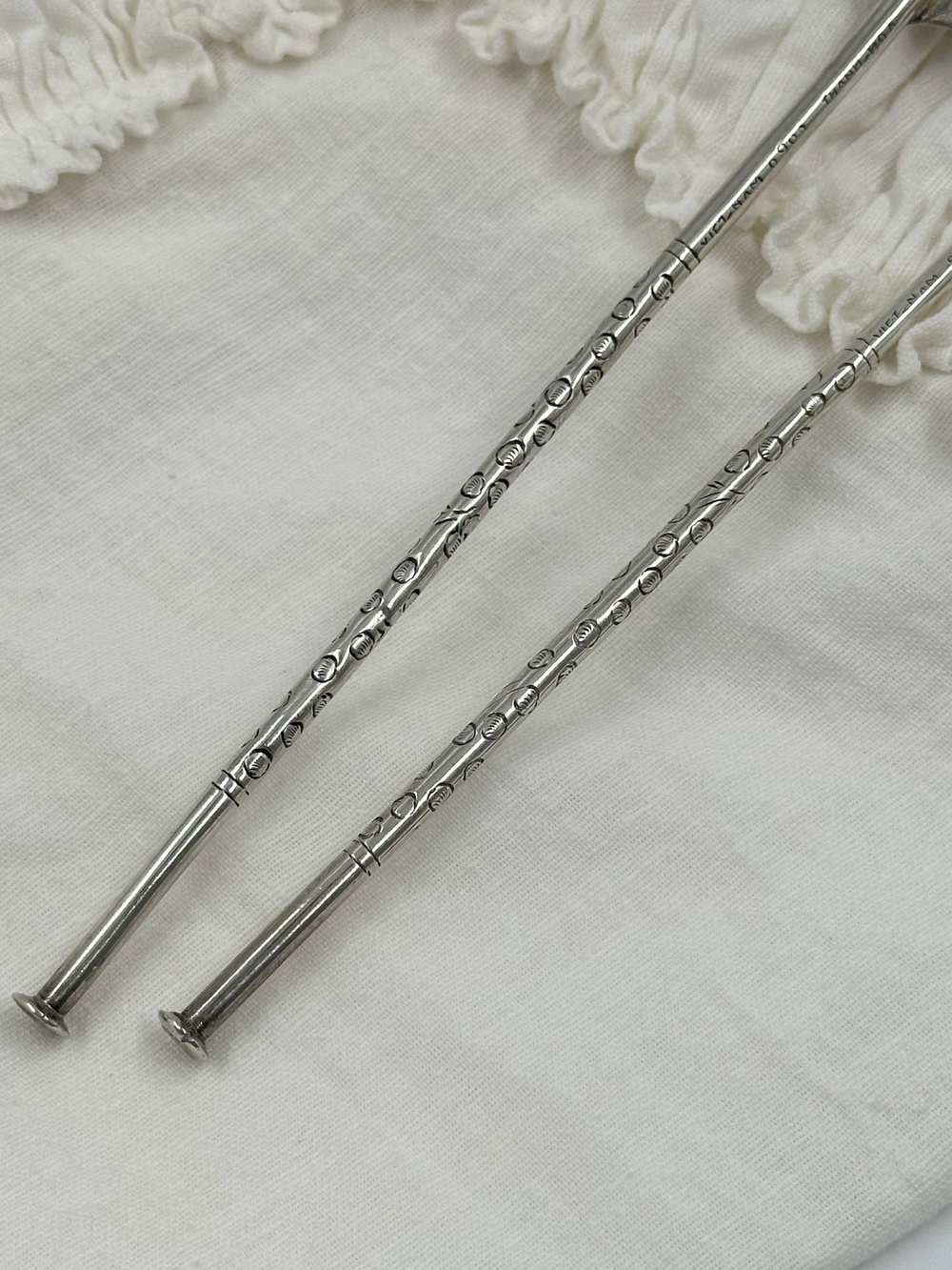 Серебряная ложка-трубочка для коктейля