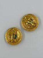 Клипсы с голубыми кабошонами Chanel