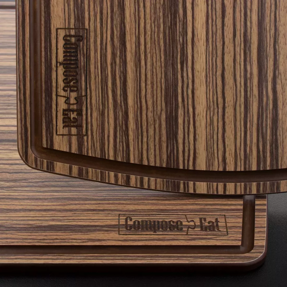 Доска разделочная c желобом 29х22см ComposeEat Fashion зебрано натуральный