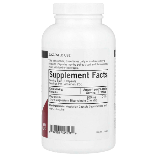 Kirkman Labs, хелатный бисглицинат магния, 250 капсул