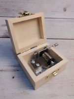 Музыкальная деревянная шкатулка-шарманка из массива Колыбельная Зайчик печать с мелодией Спи моя радость