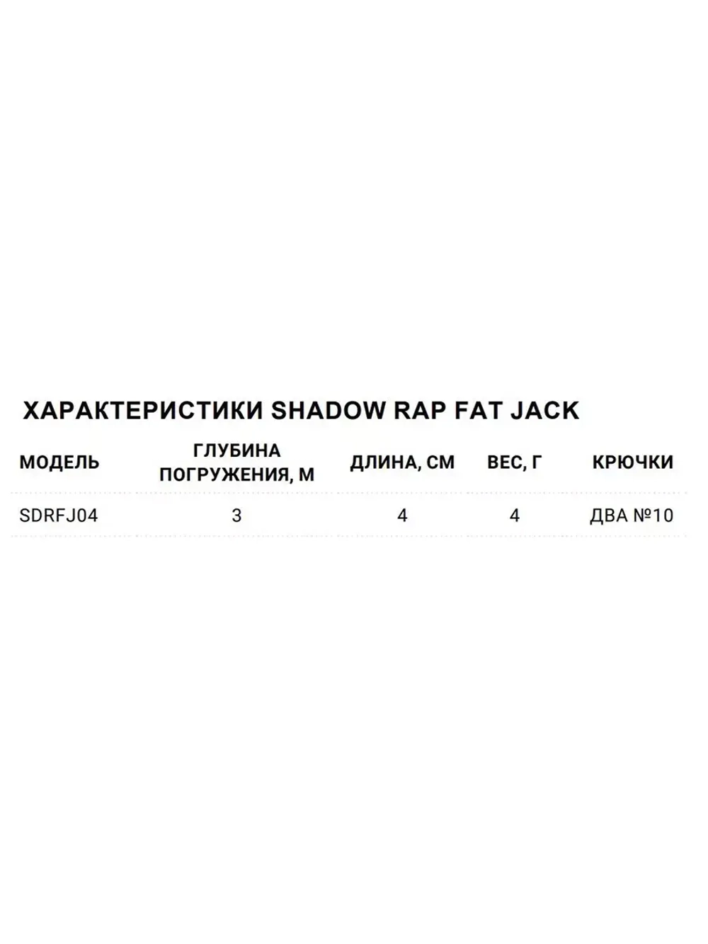 Воблер Shadow Rap Fat Jack 04, 4см, 4гр, цвет BG