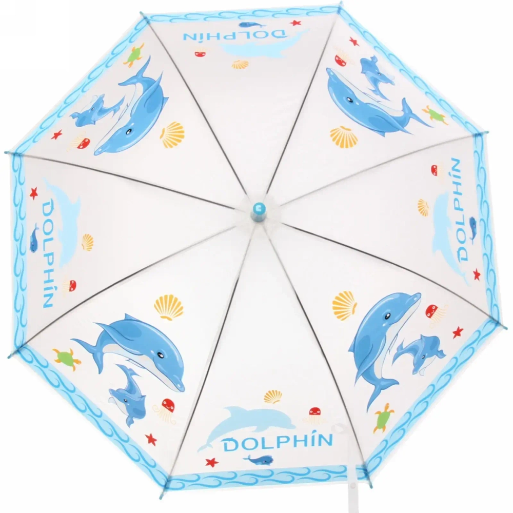 Зонт детский полуавтомат «Ultramarine - Весёлые зверята», микс 6 цветов, 8 спиц, d-98см, длина в слож. виде 65см