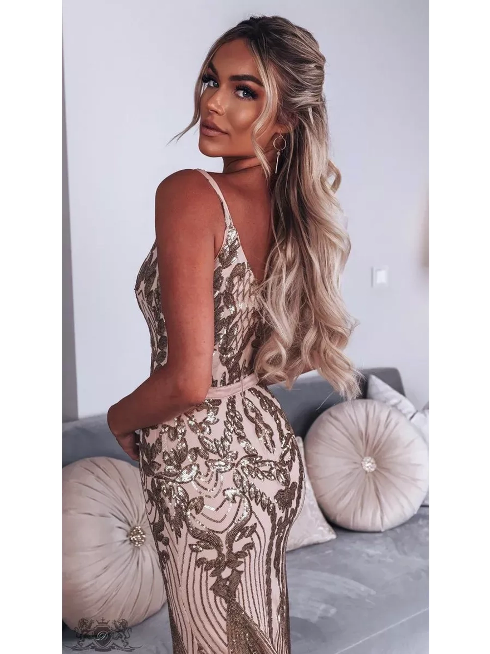 золотистое макси платье + plus size