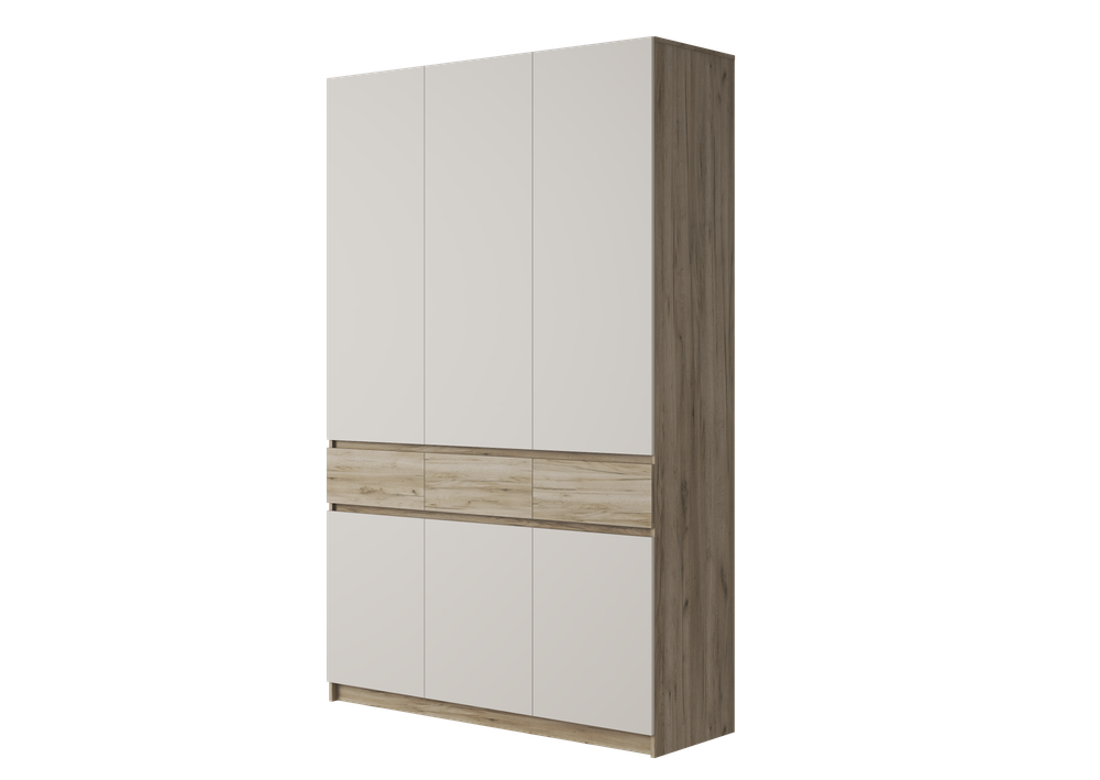 БОСТОН ШК-002 Шкаф 3-ств. ЛДСП (Комплект) Дуб крафт серый / Кашемир