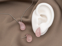 Подвеска-бусина "Капля" 19мм, розовый кварц