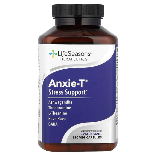LifeSeasons, Anxie-T®, поддержка при стрессе, 120 растительных капсул
