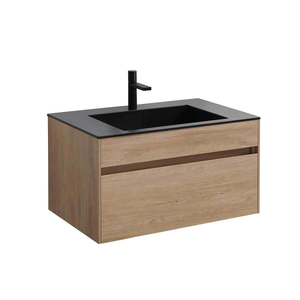 База под раковину Chiara 800 подвесная, 1 выкатной ящик soft-close, N.Oak