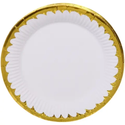 Тарелка бумажная 18 см в наборе 10 шт «Праздничный день», белый