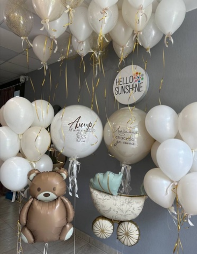 Набор шаров на выписку с коляской