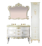 Зеркало Misty Bianco 100x90 белое сусальное золото