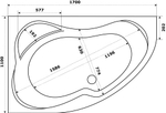 Акриловая ванна 170х110 см Azario Микона МИВ0004 белая